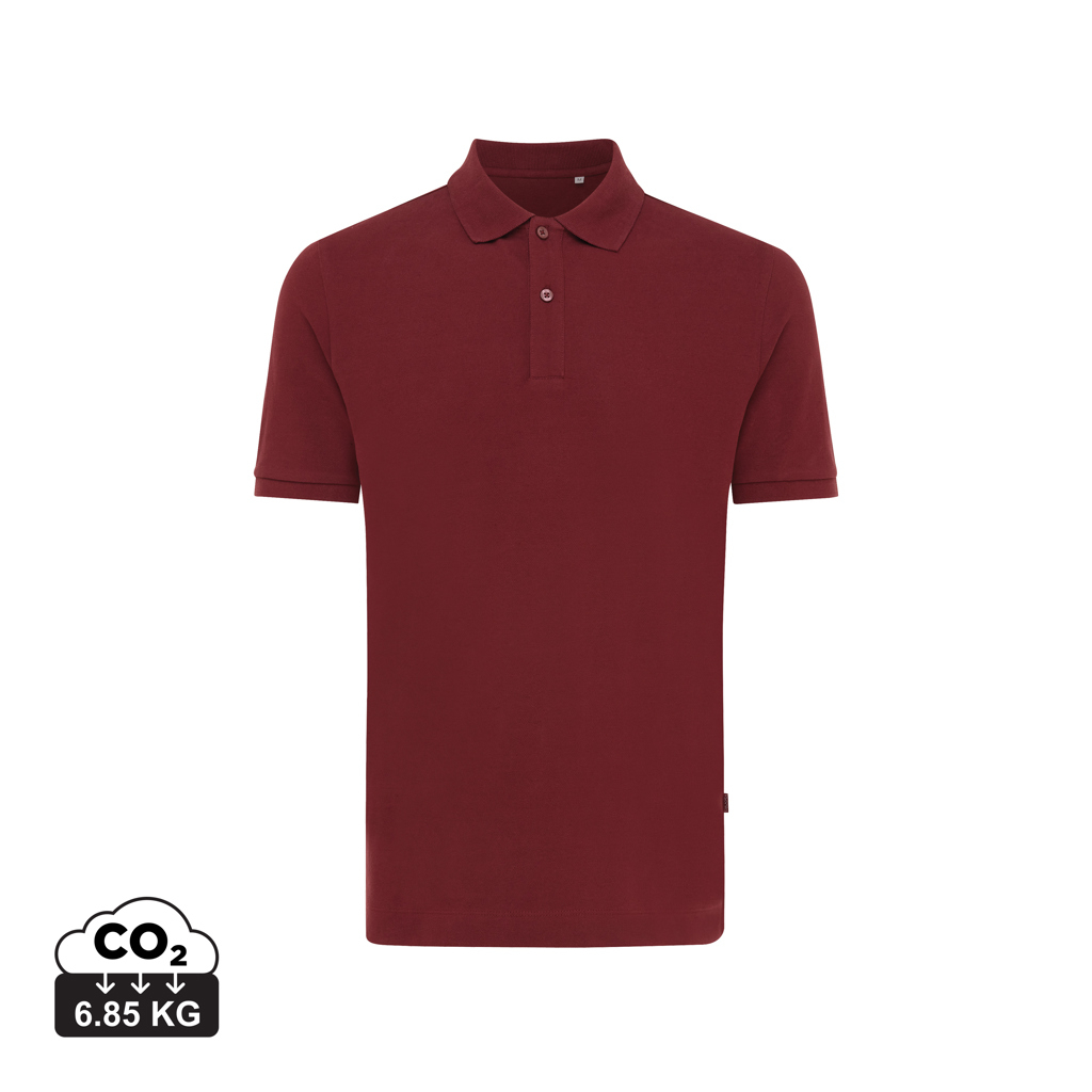 Polo publicitaire unisexe en coton recyclé 220g Iqoniq Yosemite rouge bordeaux